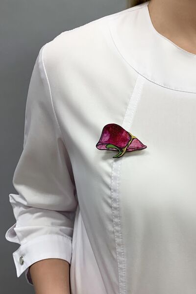 Брошь "Печень" (Дерево)