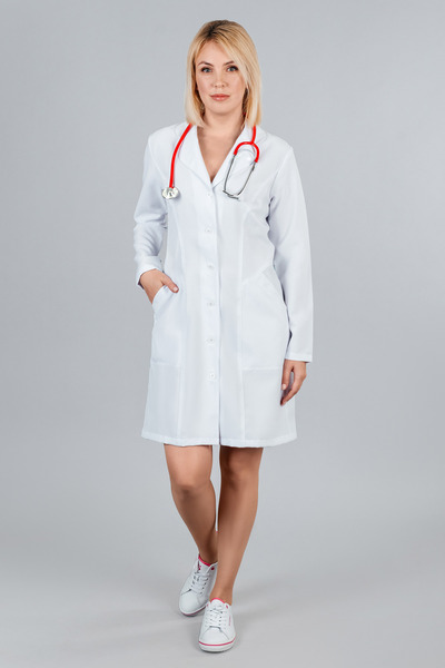 2-05-03-4 Халат  жен. (Streich, дл.рук, пуг) (0, 0, 40 размер, 170-176)