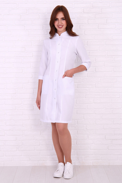 2-06-03-3 Халат  жен. (Streich, 3/4 рук, кн) (0, 0, 42 размер, 170-176)