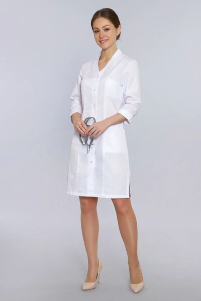 2-07-01-3 Халат  жен. (TC, 3/4 рук, кн) (0, 0, 42 размер, 170-176)