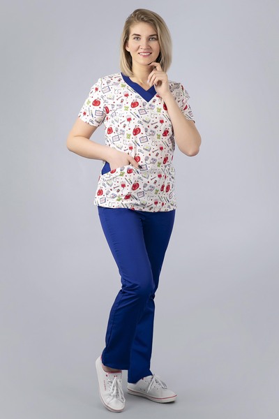 4-70-16-1 Костюм хир. жен. (Cotton 120/ТС, кор.рук) (910, 13, 13, 42 размер, 170-176)