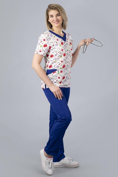4-70-16-1 Костюм хир. жен. (Cotton 120/ТС, кор.рук) (910, 13, 13, 42 размер, 170-176)