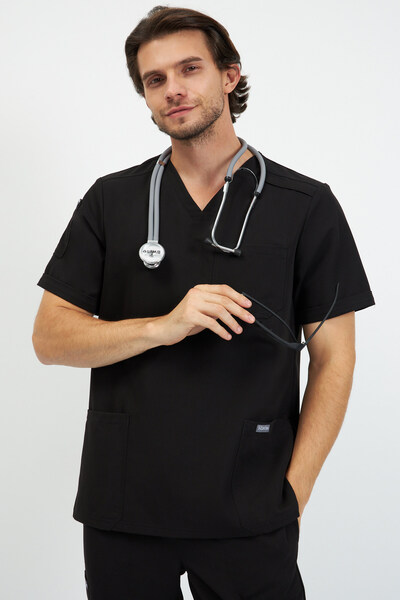 6-77-15-1 Топ муж. (Curly, кор.рук) (65 Rich black, Нет, S (46 размер), 182 (Long))