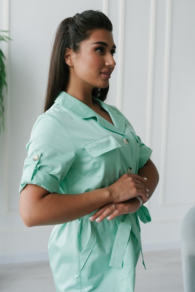 2-89-12-3 Халат жен. (Cotton Premium, 3/4 рук, пуг) (40, Нет, 42 размер, 170-176)