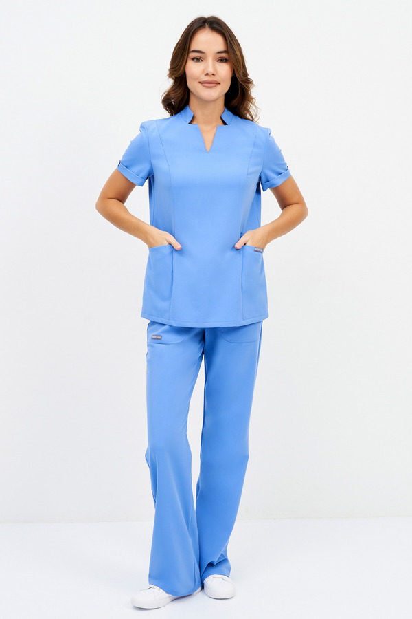 3-89-15-1 Топ жен. (Curly, кор.рук) (10 Azur blue, XS (42 размер), 170 (Regular))