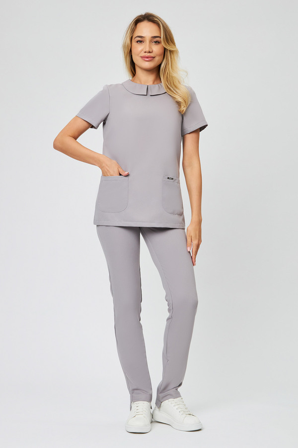 3-98-21-1 Блуза жен. (Kiara, кор.рук, пуг) (34 Grey pearl, 54 размер, 170-176)