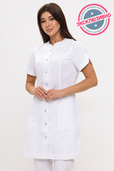 2-35-04-1 Халат жен. (ADVA, кор.рук, пуг) (0F, 42 размер, 170-176)