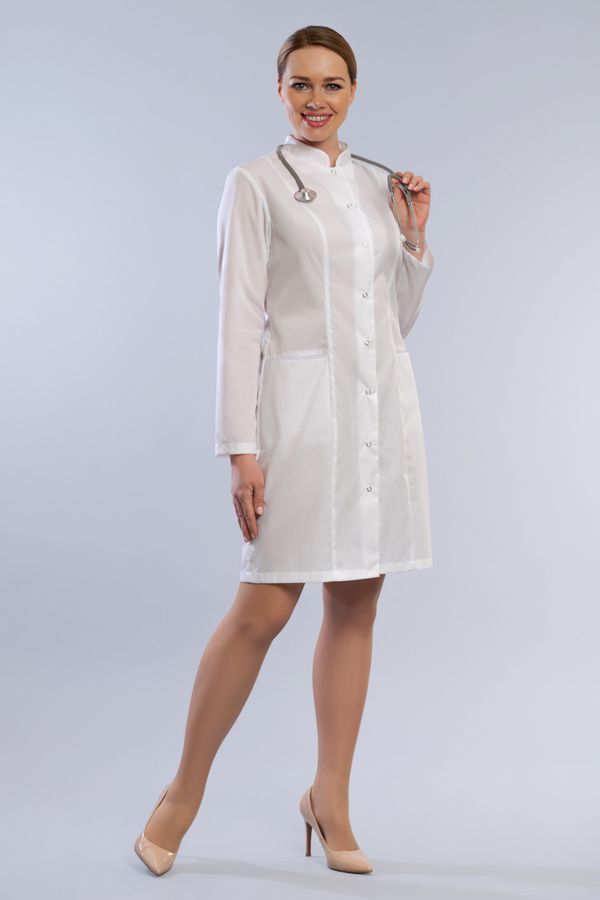 2-06-01-4 Халат  жен. (TC, дл.рук, кн) (0, 0, 60 размер, 170-176)