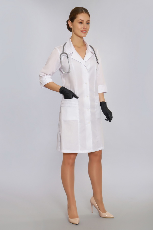 2-19.1-01-3 Халат  жен. (TC, 3/4 рук, пуг) (0, Нет, 42 размер, 170-176)