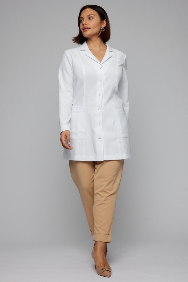 2-33-03-4 Халат жен. (Streich, дл. рук, кн) (0, Нет, 60 размер, 170-176)