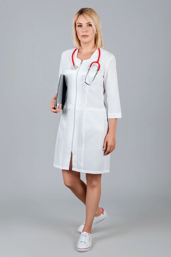 2-41-01-3 Халат  жен. (TC, 3/4 рук, молн) (0, 0, 40 размер, 170-176)