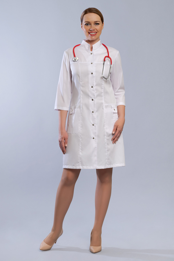 2-48-01-3 Халат  жен. (TC, 3/4 рук, кн) (0, 0, 42 размер, 170-176)