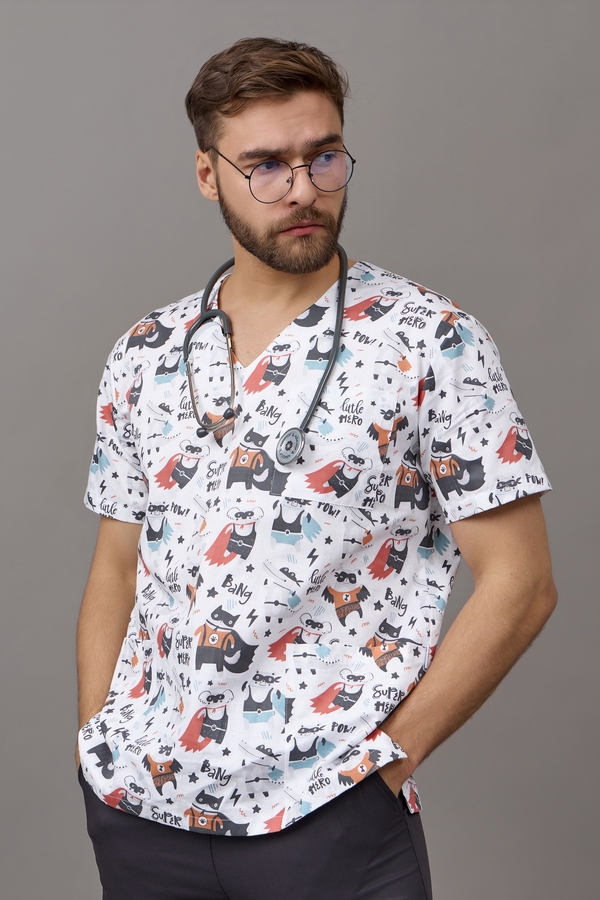 11-03-07-1 Блузон унисекс (Cotton, кор. рук) (923 Супергерои, 60 размер, 170-176)