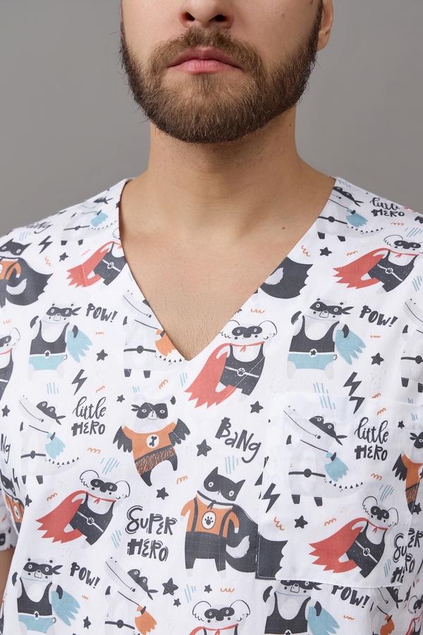 11-03-07-1 Блузон унисекс (Cotton, кор. рук) (923 Супергерои, 60 размер, 170-176)