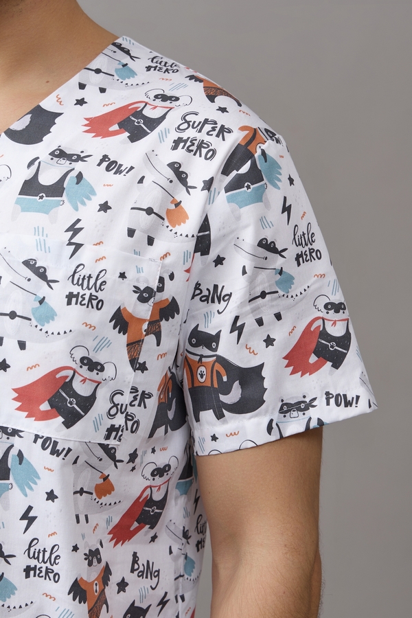 11-03-07-1 Блузон унисекс (Cotton, кор. рук) (923 Супергерои, 60 размер, 170-176)