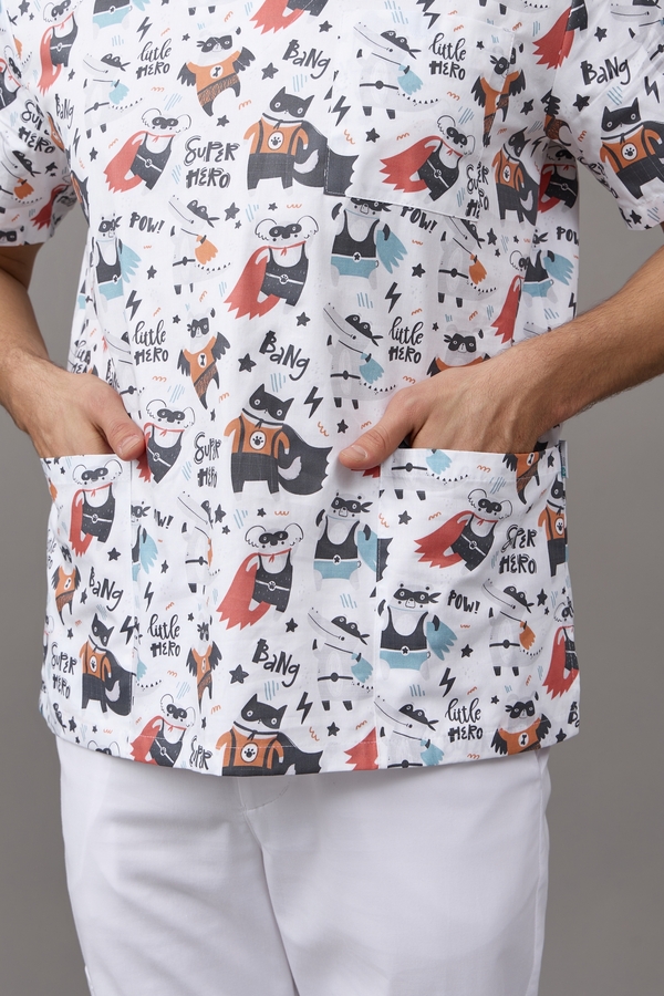 11-03-07-1 Блузон унисекс (Cotton, кор. рук) (923 Супергерои, 60 размер, 170-176)