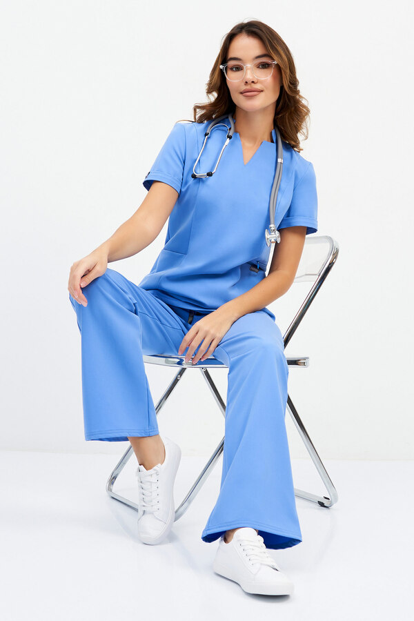 1-28-15-0 Брюки жен. (Curly) (10 Azur blue, M (46 размер), 164 (Small))