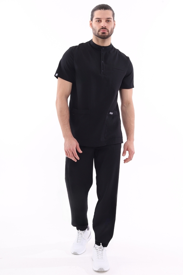 1-50-15-0 Брюки муж. (Curly, джоггеры, шнур) (65 Rich black, 2XL (54 размер), 182 (Long))