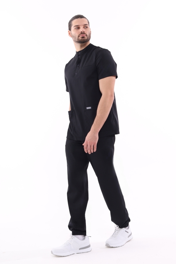 1-50-15-0 Брюки муж. (Curly, джоггеры, шнур) (65 Rich black, 2XL (54 размер), 182 (Long))