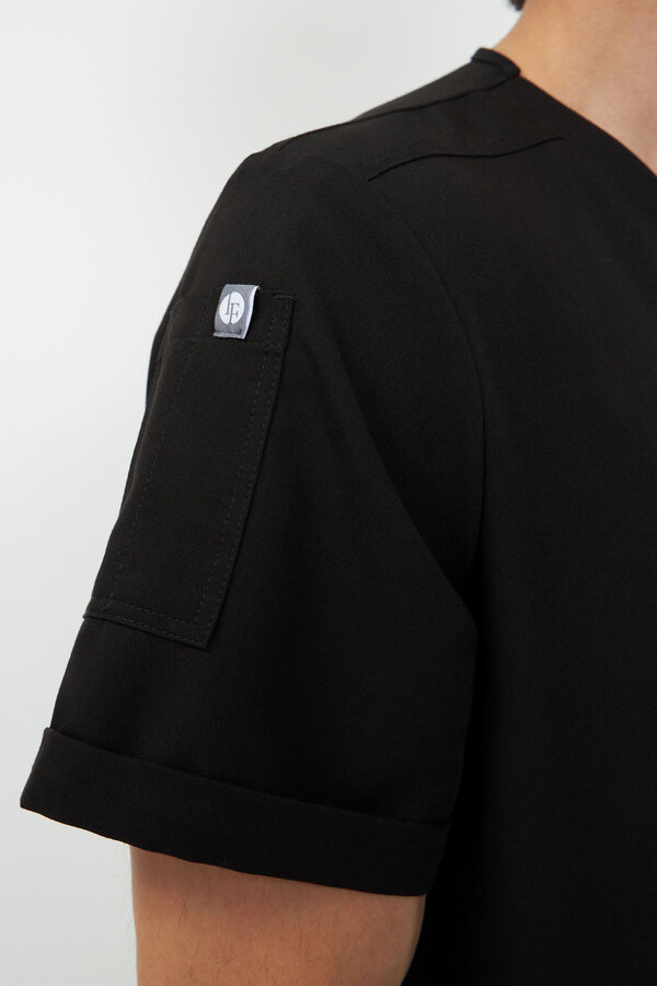 6-77-15-1 Топ муж. (Curly, кор.рук) (65 Rich black, Нет, 2XL (54 размер), 182 (Long))