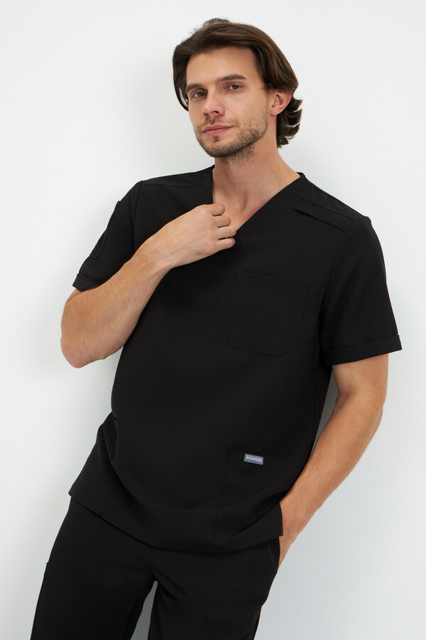 6-77-15-1 Топ муж. (Curly, кор.рук) (65 Rich black, Нет, 2XL (54 размер), 182 (Long))