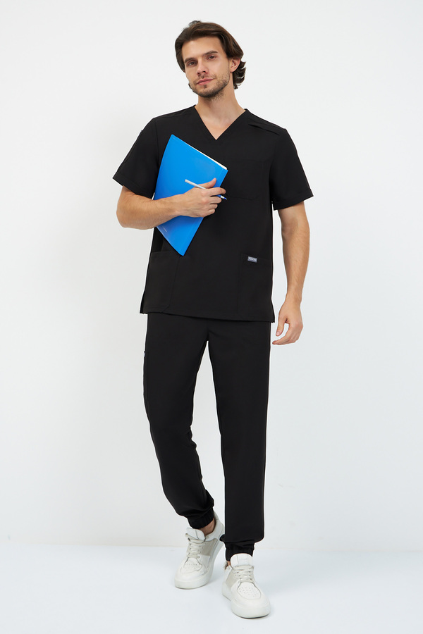 6-77-15-1 Топ муж. (Curly, кор.рук) (65 Rich black, Нет, 2XL (54 размер), 182 (Long))