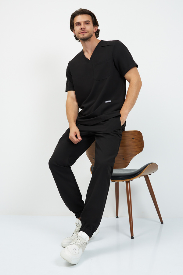 6-77-15-1 Топ муж. (Curly, кор.рук) (65 Rich black, Нет, 2XL (54 размер), 182 (Long))