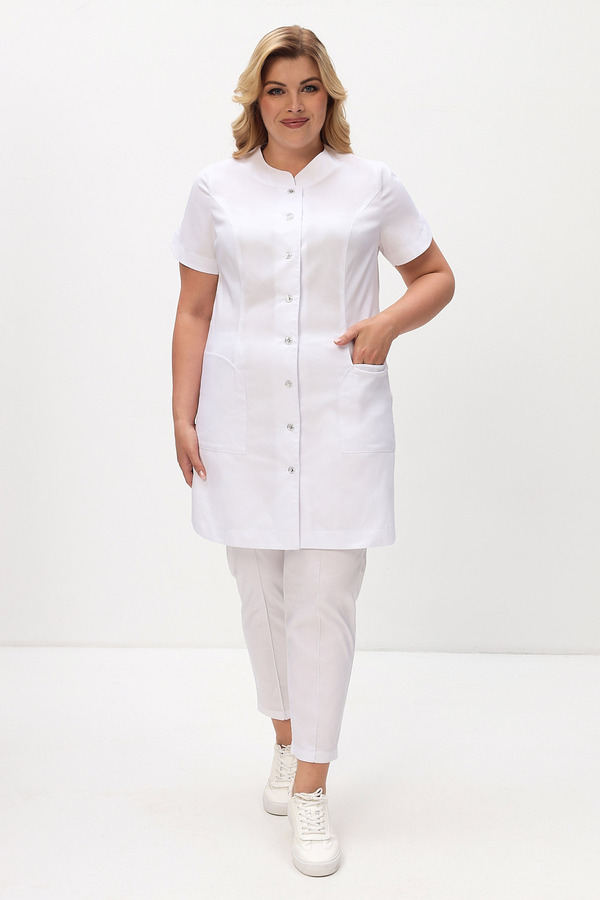 2-35-04-1 Халат жен. (ADVA, кор.рук, пуг) (0F, 58 размер, 170-176)