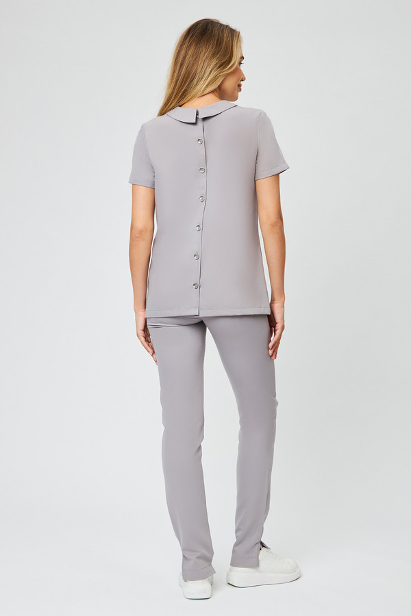 3-98-21-1 Блуза жен. (Kiara, кор.рук, пуг) (34 Grey pearl, 42 размер, 170-176)